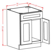 Vanity Sink Bases-Double Door Single Drawer Front